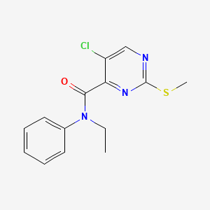 5-chloro-N-ethyl-2-(methylsulfanyl)-N-phenylpyrimidine-4-carboxamide
