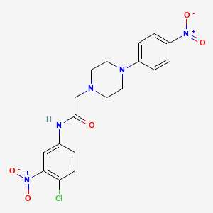 molecular formula C18H18ClN5O5 B2456042 N-(4-chloro-3-nitrophenyl)-2-[4-(4-nitrophenyl)piperazin-1-yl]acetamide CAS No. 892158-25-7