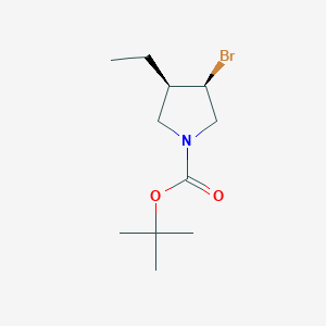molecular formula C11H20BrNO2 B2456044 Tert-butyl (3R,4R)-3-bromo-4-ethylpyrrolidine-1-carboxylate CAS No. 2460740-59-2