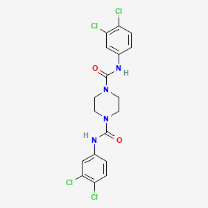 molecular formula C18H16Cl4N4O2 B2456045 N-(3,4-Dichlorophenyl)(4-(N-(3,4-dichlorophenyl)carbamoyl)piperazinyl)formamide CAS No. 80490-83-1