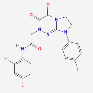 molecular formula C19H14F3N5O3 B2456049 N-(2,4-difluorophenyl)-2-(8-(4-fluorophenyl)-3,4-dioxo-3,4,7,8-tetrahydroimidazo[2,1-c][1,2,4]triazin-2(6H)-yl)acetamide CAS No. 941887-70-3
