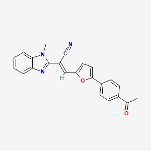 molecular formula C23H17N3O2 B2456058 (2E)-3-[5-(4-acetylphenyl)furan-2-yl]-2-(1-methyl-1H-benzimidazol-2-yl)prop-2-enenitrile CAS No. 865593-44-8