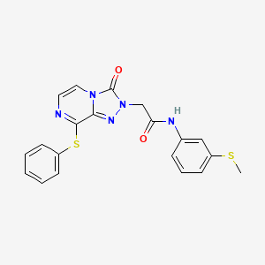 molecular formula C20H17N5O2S2 B2456071 N-(3-(methylthio)phenyl)-2-(3-oxo-8-(phenylthio)-[1,2,4]triazolo[4,3-a]pyrazin-2(3H)-yl)acetamide CAS No. 1251603-01-6