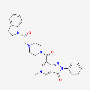 7-(4-(2-(indolin-1-yl)-2-oxoethyl)piperazine-1-carbonyl)-5-methyl-2-phenyl-2H-pyrazolo[4,3-c]pyridin-3(5H)-one