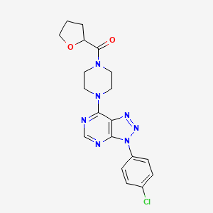 (4-(3-(4-chlorophenyl)-3H-[1,2,3]triazolo[4,5-d]pyrimidin-7-yl)piperazin-1-yl)(tetrahydrofuran-2-yl)methanone