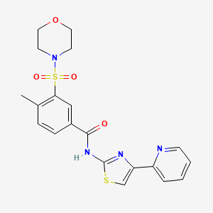 4-methyl-3-morpholin-4-ylsulfonyl-N-(4-pyridin-2-yl-1,3-thiazol-2-yl)benzamide