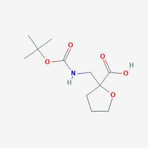 2-[[(2-Methylpropan-2-yl)oxycarbonylamino]methyl]oxolane-2-carboxylic acid