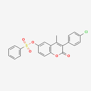 3-(4-chlorophenyl)-4-methyl-2-oxo-2H-chromen-6-yl benzenesulfonate