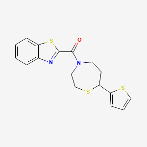 molecular formula C17H16N2OS3 B2456107 苯并[d]噻唑-2-基(7-(噻吩-2-基)-1,4-噻杂环庚烷-4-基)甲酮 CAS No. 1705512-53-3