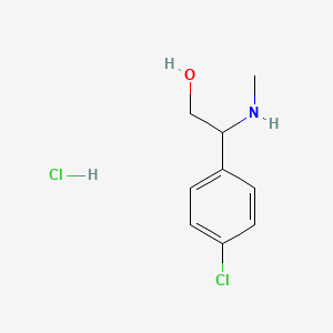 molecular formula C9H13Cl2NO B2456112 2-(4-Chlorophenyl)-2-(methylamino)ethan-1-ol hydrochloride CAS No. 1864060-90-1