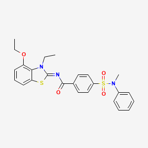 molecular formula C25H25N3O4S2 B2456113 N-(4-ethoxy-3-ethyl-1,3-benzothiazol-2-ylidene)-4-[methyl(phenyl)sulfamoyl]benzamide CAS No. 533868-81-4