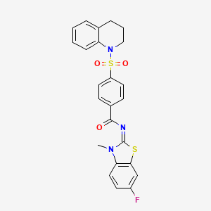molecular formula C24H20FN3O3S2 B2456119 (E)-4-((3,4-dihydroquinolin-1(2H)-yl)sulfonyl)-N-(6-fluoro-3-methylbenzo[d]thiazol-2(3H)-ylidene)benzamide CAS No. 399000-38-5