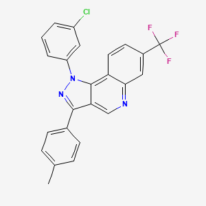 molecular formula C24H15ClF3N3 B2456126 1-(3-chlorophenyl)-3-(4-methylphenyl)-7-(trifluoromethyl)-1H-pyrazolo[4,3-c]quinoline CAS No. 901246-37-5