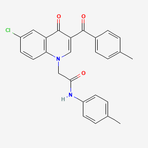 molecular formula C26H21ClN2O3 B2456131 2-(6-chloro-3-(4-methylbenzoyl)-4-oxoquinolin-1(4H)-yl)-N-(p-tolyl)acetamide CAS No. 895639-39-1