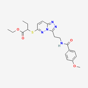 Ethyl 2-((3-(2-(4-methoxybenzamido)ethyl)-[1,2,4]triazolo[4,3-b]pyridazin-6-yl)thio)butanoate