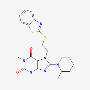 7-[2-(1,3-Benzothiazol-2-ylsulfanyl)ethyl]-1,3-dimethyl-8-(2-methylpiperidin-1-yl)purine-2,6-dione
