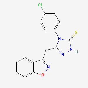 molecular formula C16H11ClN4OS B2456138 5-(1,2-benzisoxazol-3-ylmethyl)-4-(4-chlorophenyl)-4H-1,2,4-triazole-3-thiol CAS No. 860785-62-2