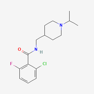 molecular formula C16H22ClFN2O B2456139 2-chloro-6-fluoro-N-((1-isopropylpiperidin-4-yl)methyl)benzamide CAS No. 946326-68-7
