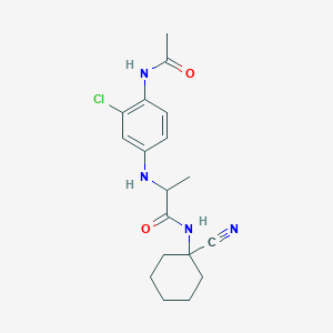 molecular formula C18H23ClN4O2 B2456140 2-[(3-chloro-4-acetamidophenyl)amino]-N-(1-cyanocyclohexyl)propanamide CAS No. 1252035-94-1