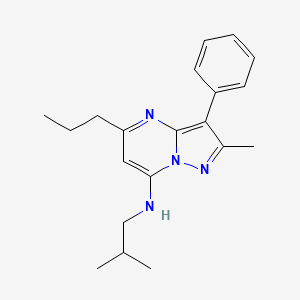 molecular formula C20H26N4 B2456143 2-甲基-N-(2-甲基丙基)-3-苯基-5-丙基吡唑并[1,5-a]嘧啶-7-胺 CAS No. 896812-16-1