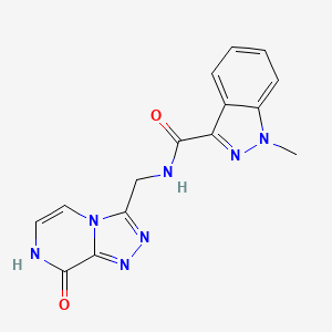 molecular formula C15H13N7O2 B2456156 N-((8-羟基-[1,2,4]三唑并[4,3-a]嘧啶-3-基)甲基)-1-甲基-1H-吲唑-3-甲酰胺 CAS No. 2034414-40-7