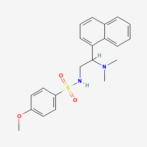 molecular formula C21H24N2O3S B2456164 N-(2-(dimethylamino)-2-(naphthalen-1-yl)ethyl)-4-methoxybenzenesulfonamide CAS No. 941997-21-3