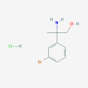 molecular formula C9H13BrClNO B2456165 2-Amino-2-(3-bromophenyl)propan-1-ol hydrochloride CAS No. 2137742-56-2