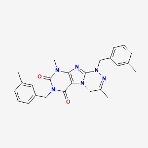 1,7-Bis[(3-methylphenyl)methyl]-3,9-dimethyl-5,7,9-trihydro-4H-1,2,4-triazino[4,3-h]purine-6,8-dione