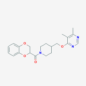 (2,3-Dihydrobenzo[b][1,4]dioxin-2-yl)(4-(((5,6-dimethylpyrimidin-4-yl)oxy)methyl)piperidin-1-yl)methanone
