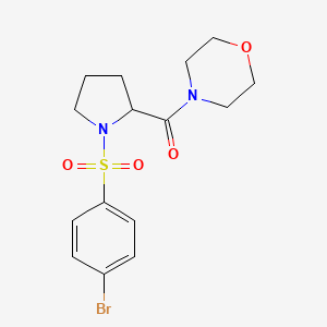 {1-[(4-Bromophenyl)sulfonyl]-2-pyrrolidinyl}(morpholino)methanone