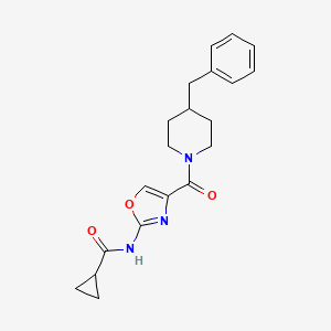 N-(4-(4-benzylpiperidine-1-carbonyl)oxazol-2-yl)cyclopropanecarboxamide