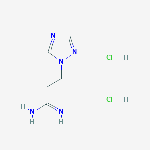 molecular formula C5H11Cl2N5 B2456190 3-(1H-1,2,4-triazol-1-yl)propanimidamide dihydrochloride CAS No. 1221724-51-1