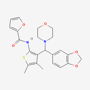 N-(3-(benzo[d][1,3]dioxol-5-yl(morpholino)methyl)-4,5-dimethylthiophen-2-yl)furan-2-carboxamide
