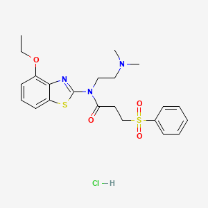N-(2-(dimethylamino)ethyl)-N-(4-ethoxybenzo[d]thiazol-2-yl)-3-(phenylsulfonyl)propanamide hydrochloride