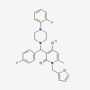 3-((4-fluorophenyl)(4-(2-fluorophenyl)piperazin-1-yl)methyl)-1-(furan-2-ylmethyl)-4-hydroxy-6-methylpyridin-2(1H)-one