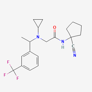 molecular formula C20H24F3N3O B2456200 N-(1-cyanocyclopentyl)-2-[cyclopropyl({1-[3-(trifluoromethyl)phenyl]ethyl})amino]acetamide CAS No. 1197963-20-4