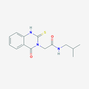 molecular formula C14H17N3O2S B2456205 N-(2-Methylpropyl)-2-(4-oxo-2-sulfanylidene-1H-quinazolin-3-yl)acetamide CAS No. 1708184-32-0