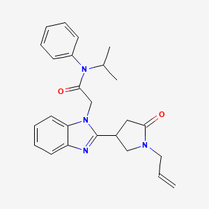 molecular formula C25H28N4O2 B2456209 2-(2-(1-allyl-5-oxopyrrolidin-3-yl)-1H-benzo[d]imidazol-1-yl)-N-isopropyl-N-phenylacetamide CAS No. 874637-68-0