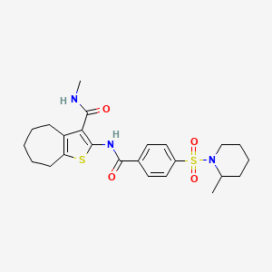 N-methyl-2-(4-((2-methylpiperidin-1-yl)sulfonyl)benzamido)-5,6,7,8-tetrahydro-4H-cyclohepta[b]thiophene-3-carboxamide