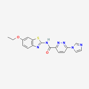 molecular formula C17H14N6O2S B2456222 N-(6-ethoxybenzo[d]thiazol-2-yl)-6-(1H-imidazol-1-yl)pyridazine-3-carboxamide CAS No. 1396852-79-1