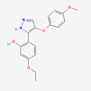 molecular formula C18H18N2O4 B2456224 5-ethoxy-2-(4-(4-methoxyphenoxy)-1H-pyrazol-3-yl)phenol CAS No. 1009469-88-8