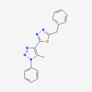 molecular formula C18H15N5O B2456226 2-苄基-5-(5-甲基-1-苯基-1H-1,2,3-三唑-4-基)-1,3,4-恶二唑 CAS No. 1081117-51-2