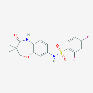 molecular formula C17H16F2N2O4S B2456228 N-(3,3-dimethyl-4-oxo-2,3,4,5-tetrahydrobenzo[b][1,4]oxazepin-8-yl)-2,4-difluorobenzenesulfonamide CAS No. 922125-54-0
