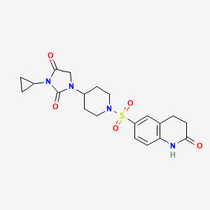 3-Cyclopropyl-1-{1-[(2-oxo-1,2,3,4-tetrahydroquinolin-6-yl)sulfonyl]piperidin-4-yl}imidazolidine-2,4-dione