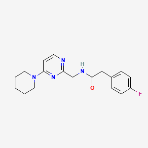 molecular formula C18H21FN4O B2456231 2-(4-fluorophenyl)-N-((4-(piperidin-1-yl)pyrimidin-2-yl)methyl)acetamide CAS No. 1797968-65-0