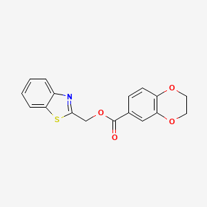 molecular formula C17H13NO4S B2456233 Benzo[d]thiazol-2-ylmethyl 2,3-dihydrobenzo[b][1,4]dioxine-6-carboxylate CAS No. 477556-68-6