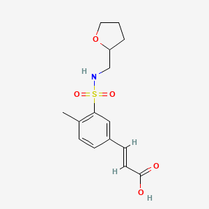 (2E)-3-{4-methyl-3-[(tetrahydrofuran-2-ylmethyl)sulfamoyl]phenyl}prop-2-enoic acid