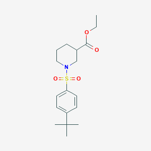 molecular formula C18H27NO4S B245624 Ethyl 1-[(4-tert-butylphenyl)sulfonyl]-3-piperidinecarboxylate 