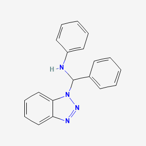 molecular formula C19H16N4 B2456244 N-[1H-1,2,3-Benzotriazol-1-yl(phenyl)methyl]aniline CAS No. 142943-95-1