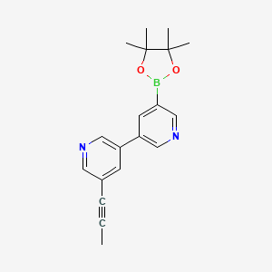 (5'-(Prop-1-yn-1-yl)-[3,3'-bipyridin]-5-yl)boronic acid pinacol ester